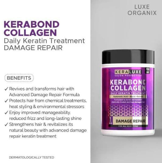 KERALUXE Kerabond Collagen Daily Keratin Treatment (Damage Repair) by Luxe Organix 700ml