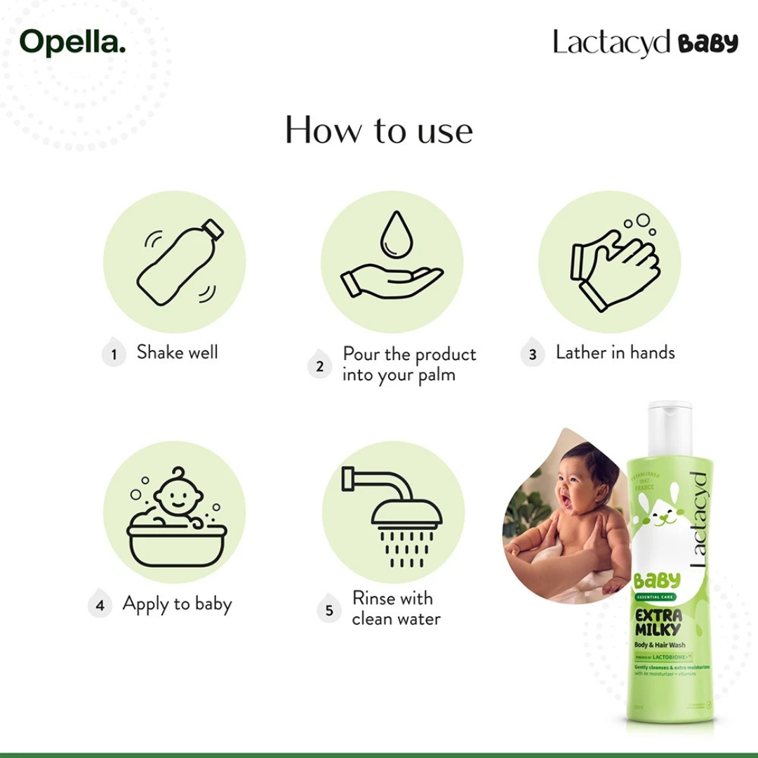 LACTACYD Baby Hair & Body Wash (Extra Milky) 500ml