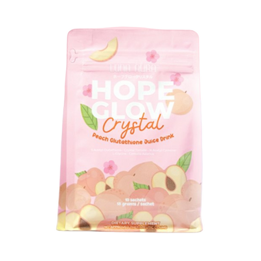 LUNA AURA Hope Glow Crystal Glutathione Juice Drink (Peach) 10 Sachets