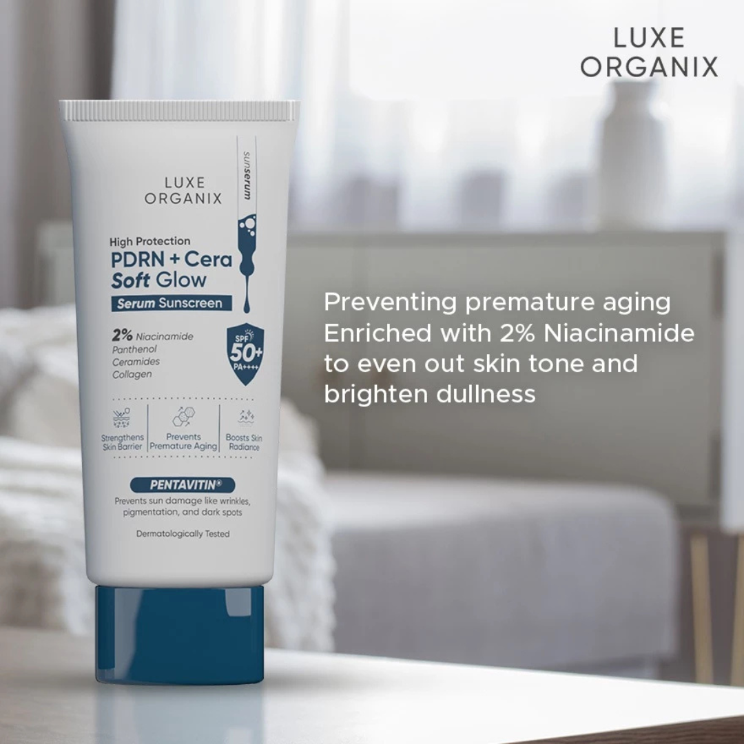 LUXE ORGANIX High Protection Serum Sunscreen (PDRN + Cera Soft Glow) 40ml