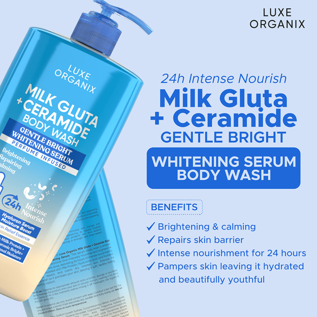 LUXE ORGANIX (Milk Gluta + Ceramide) Perfumed Infused Serum Body Wash 1000g
