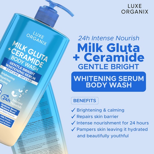 LUXE ORGANIX (Milk Gluta + Ceramide) Perfumed Infused Serum Body Wash 1000g