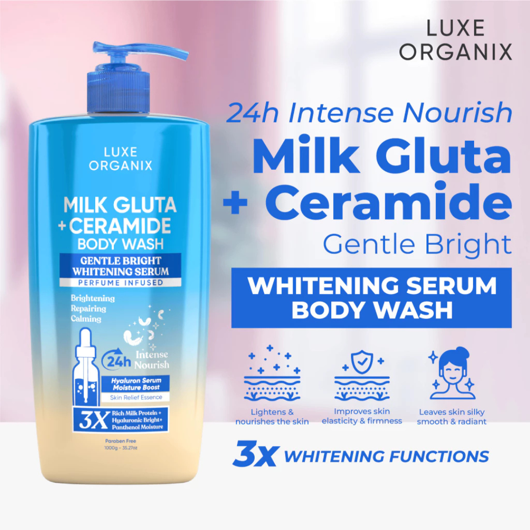 LUXE ORGANIX (Milk Gluta + Ceramide) Perfumed Infused Serum Body Wash 1000g