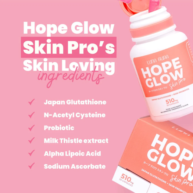 Luna Aura Hope Skin Pro (Japan Glutathione + Skin Probiotic) 510mg 30 Capsules