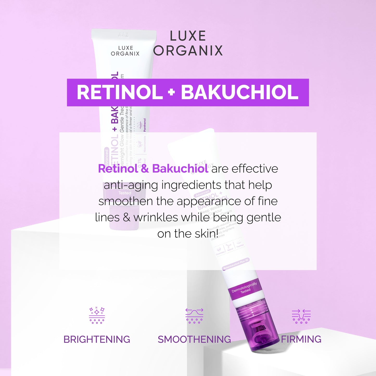 Luxe Organix Advanced Retinol + Bakuchiol Deep Wrinkle Eye Contour Overnight Cream