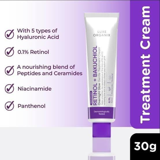 Luxe Organix Retinol + Bakuchiol Gentle Glow Treatment Cream 30g