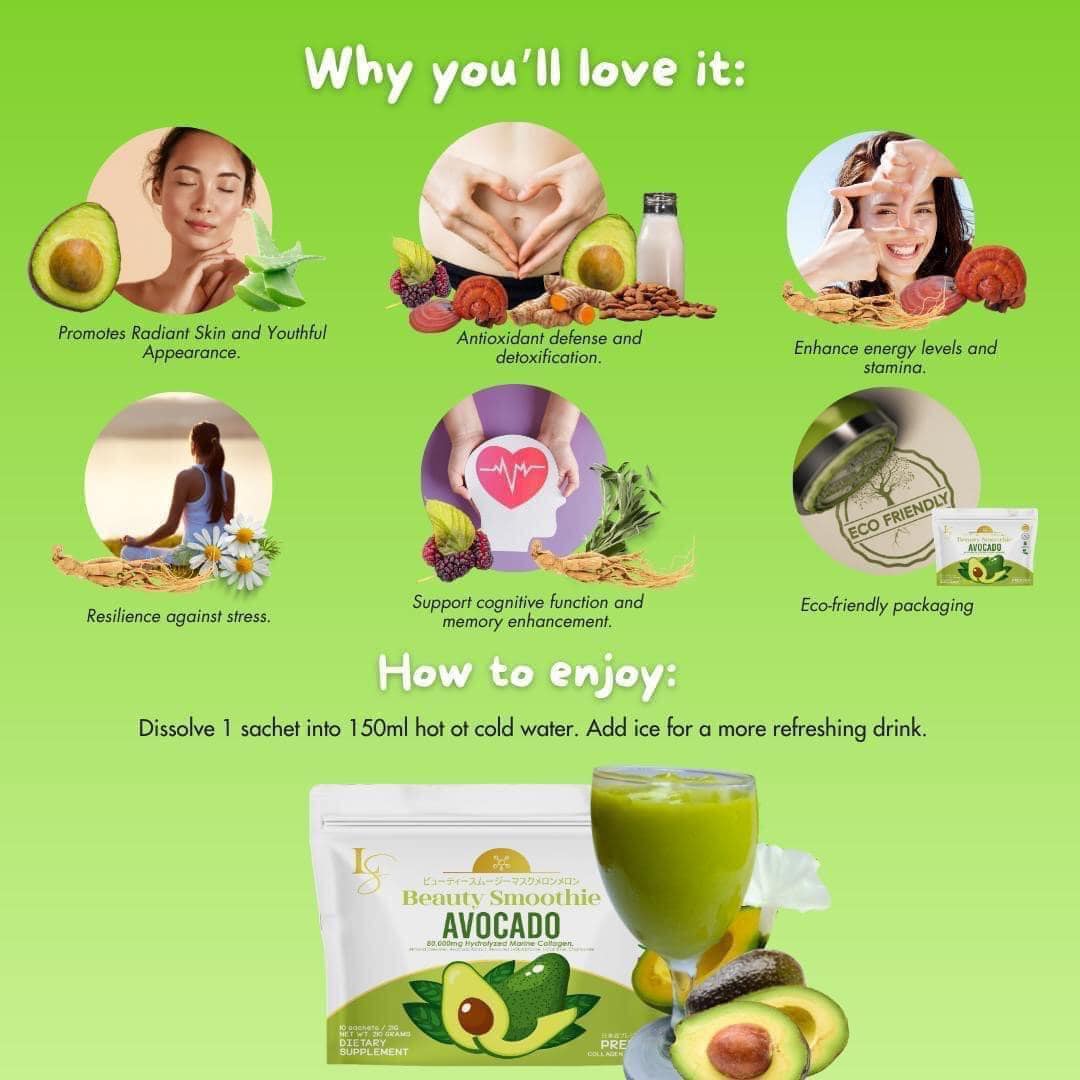 Luxe Slim Beauty Smoothie Avocado (Net Wt. 210g, 10 sachets)