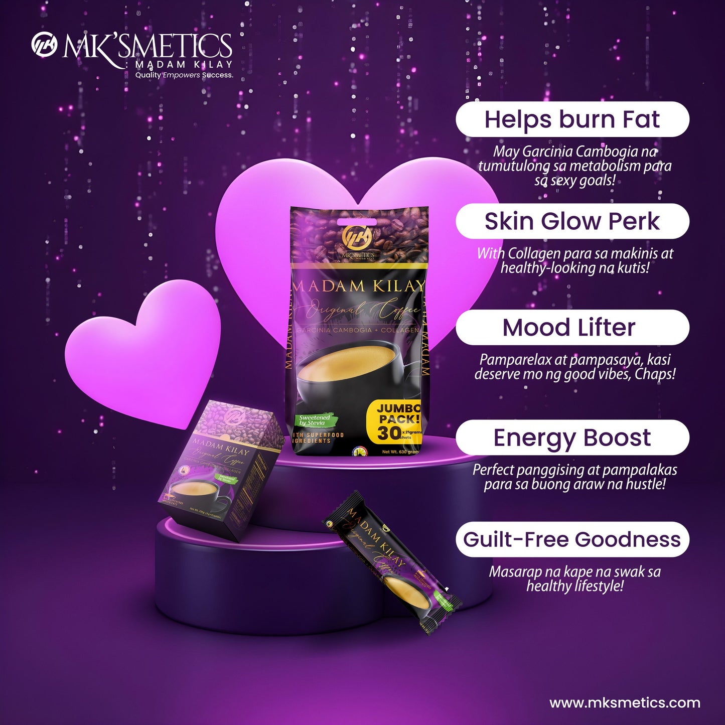 MK'SMETICS Original Coffee by MADAM KILAY - 10 Sachets