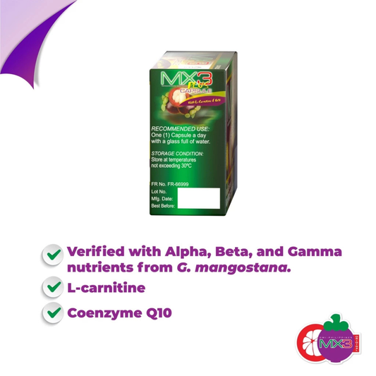 MX3 PLUS with L-Carnitine and CoQ10 - 30 Capsules