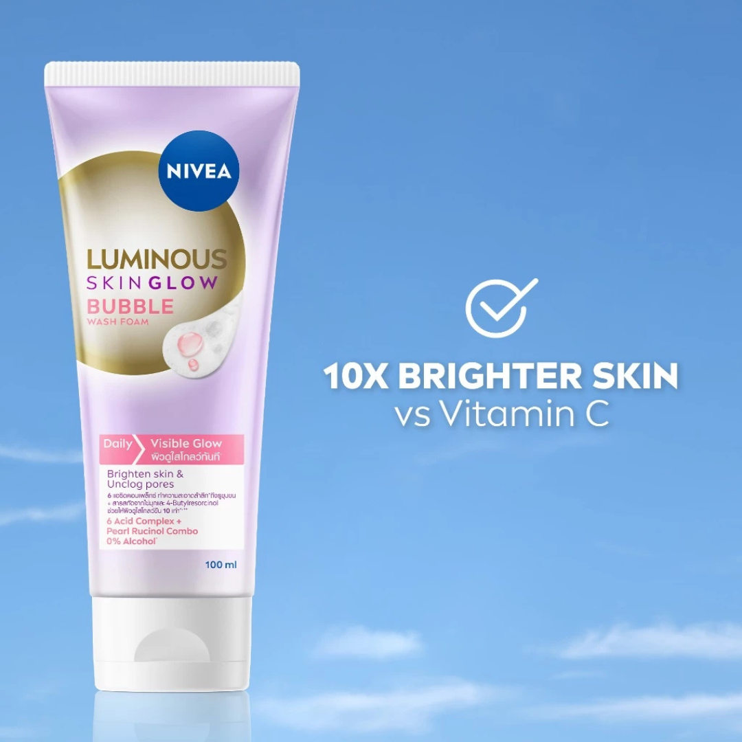 NIVEA Luminous Skin Glow Bubble Wash Foam 100ml