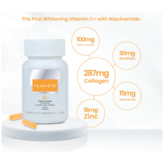 NUWHITE C Plus (Collagen + Zinc + Rosehips) 500mg - 30 Capsules