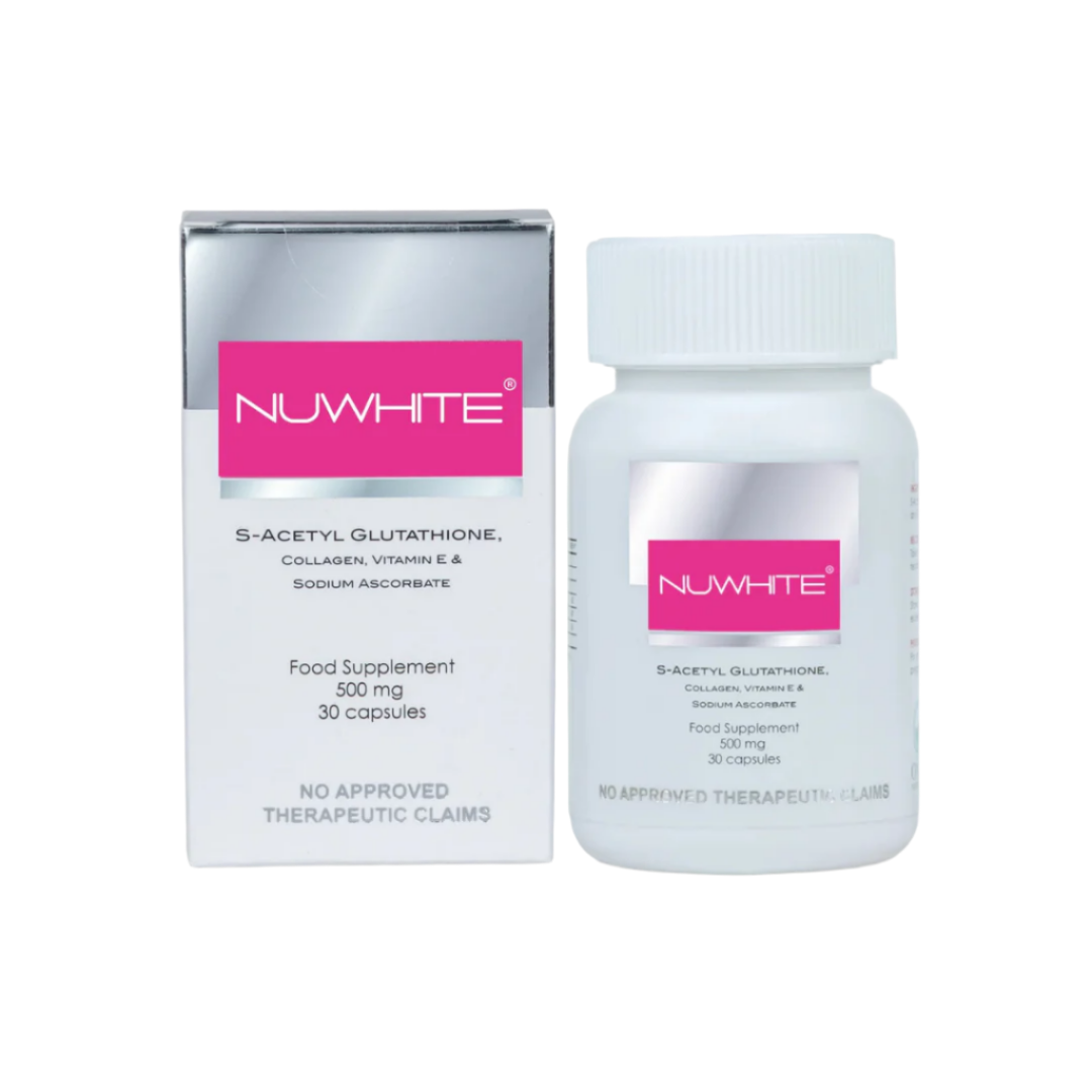 NUWHITE (S-Acetyl Glutathione, Collagen) 500mg - 30 Capsules