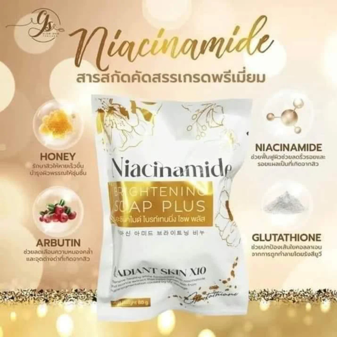 Niacinamide Brightening Soap Plus by Glow Skin Thailand 80g