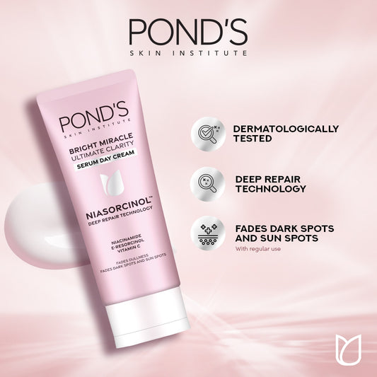 Pond's Bright Miracle Ultimate Clarity Serum Day Cream (Niasorcinol) 40g
