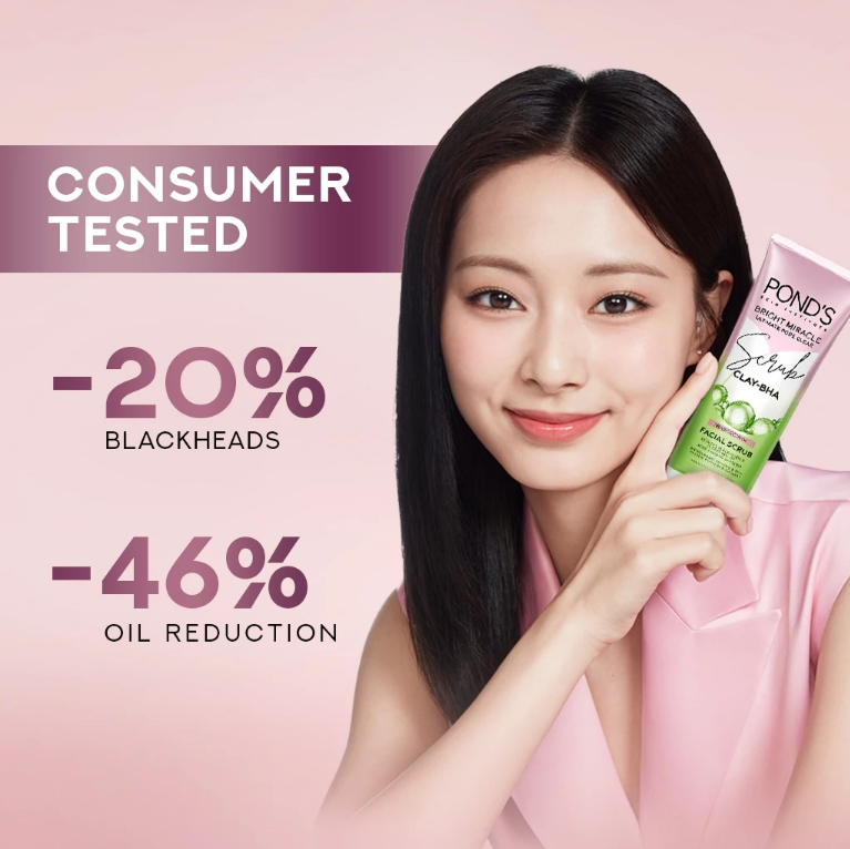 Pond's Bright Miracle Ultimate Pore Clear Face Scrub (Clay-BHA) 100g