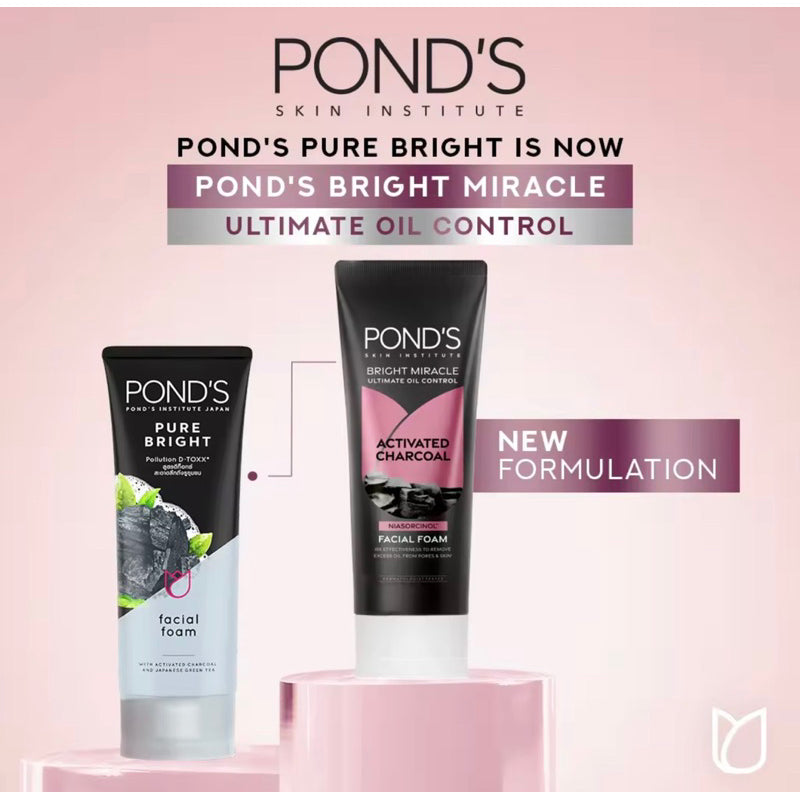 Ponds Bright Miracle Ultimate Oil Control Activated Charcoal Niasorcinol Facial Foam 100g