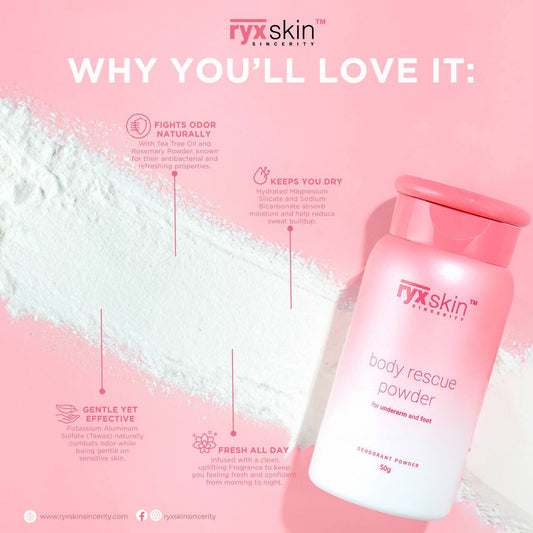 RYXSKIN Body Rescue Deodorant Powder 50g