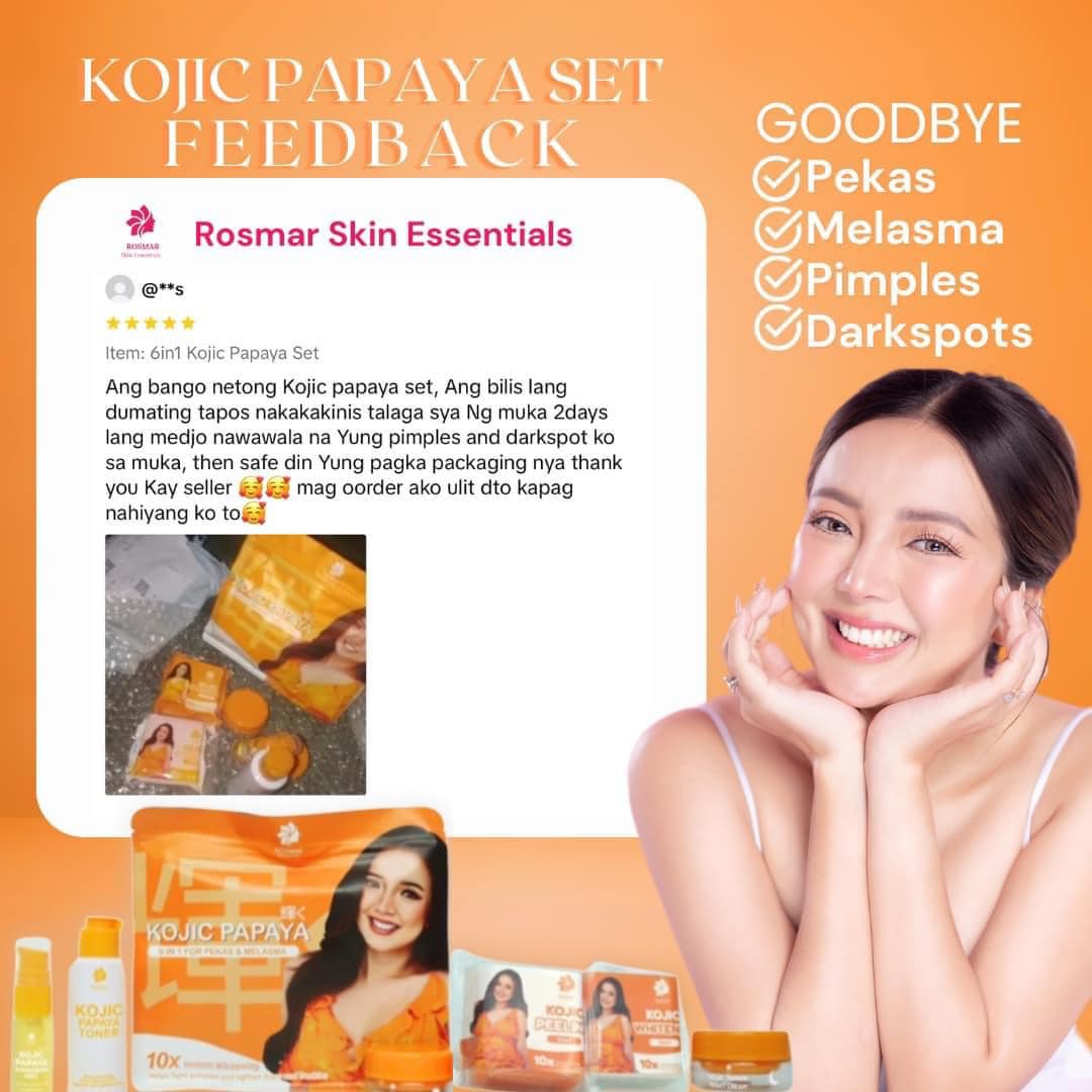 Rosmar Kojic Papaya 6in1 (Pekas & Melasma) Set
