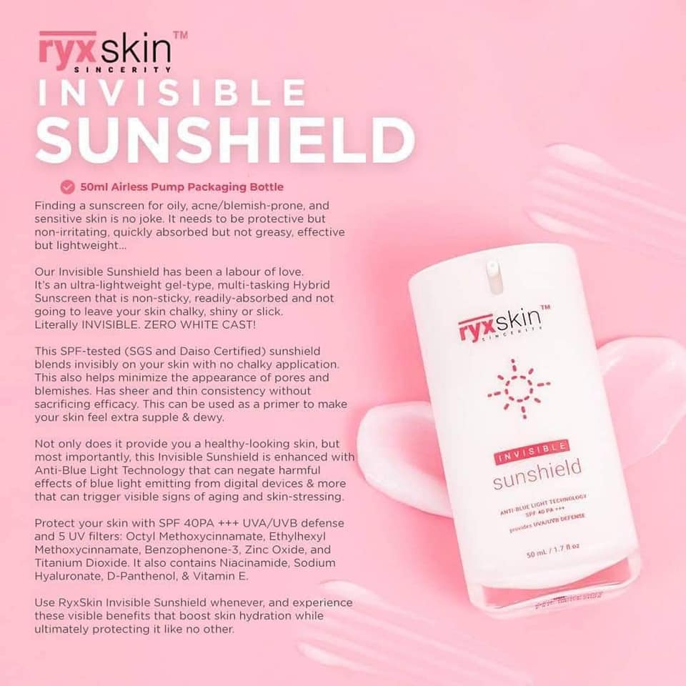 RyxSkin Invisible Sunshield SPF40 PA +++ 50mL
