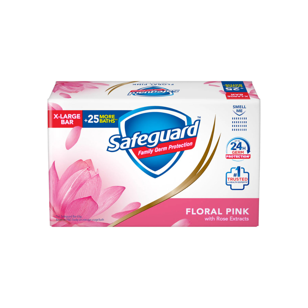 SAFEGUARD Family Germ Protection Soap (Floral Pink) - 3x160g