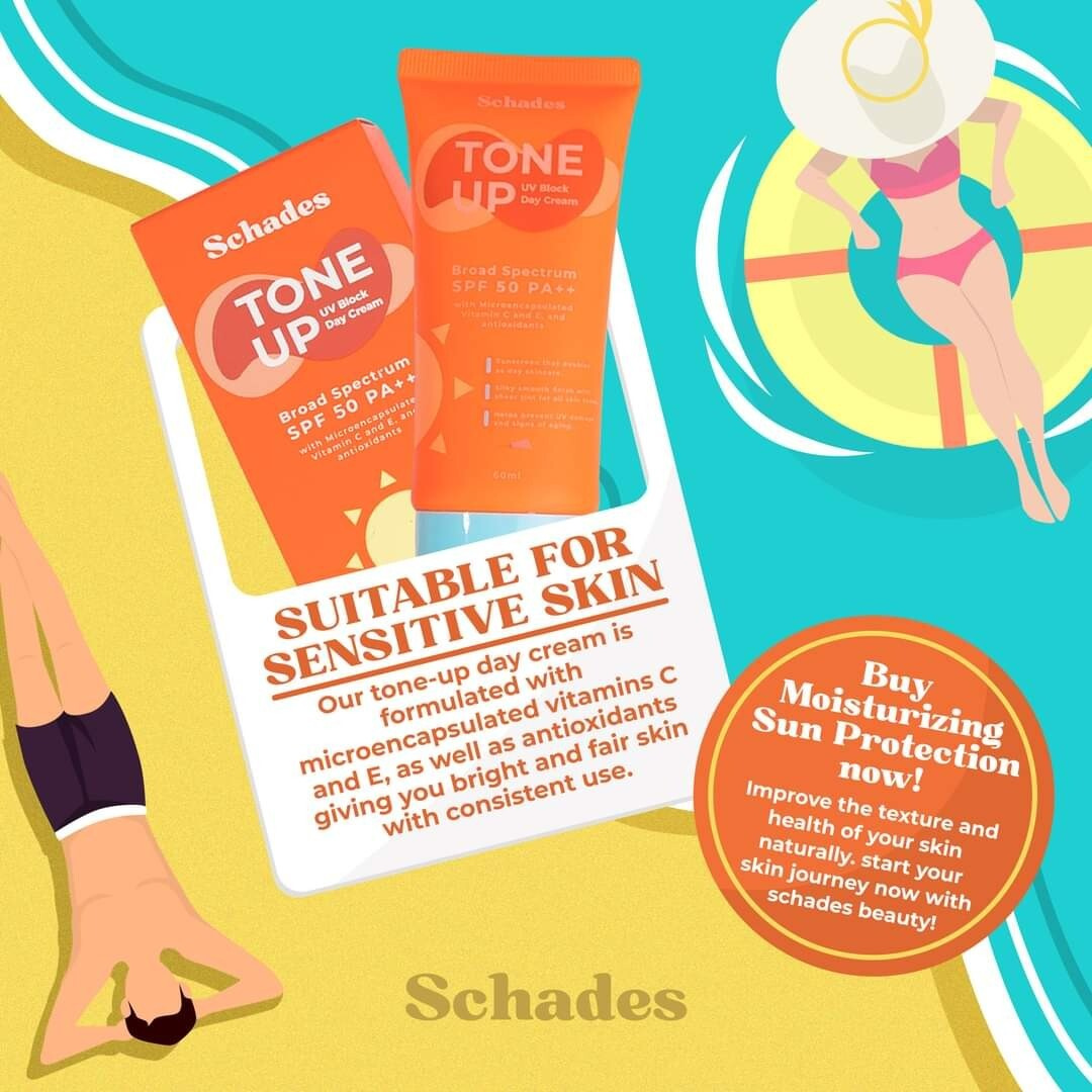 SCHADES Tone Up UV Block Day Cream (Broad Spectrum SPF50 PA++) 60ml