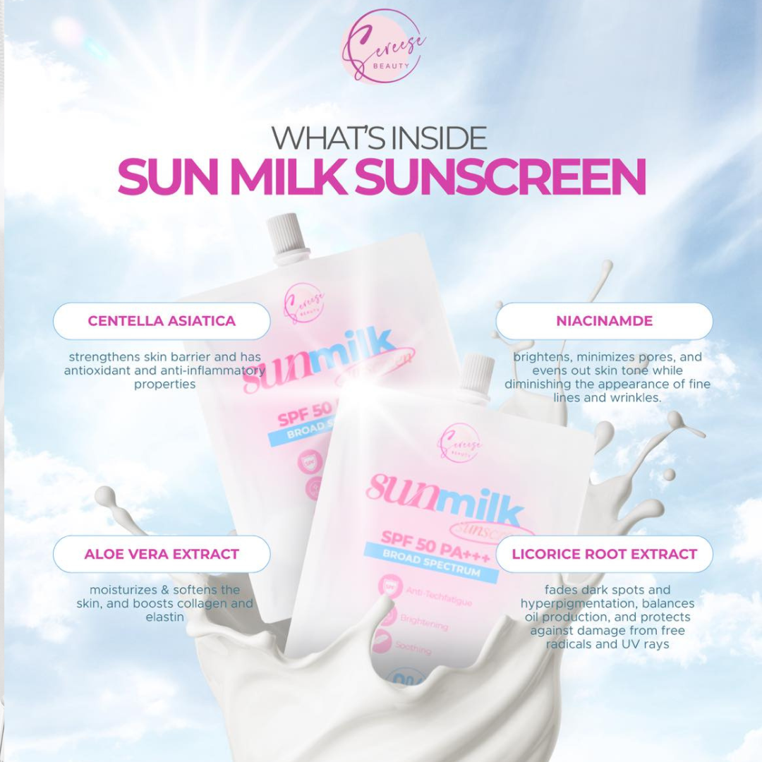 SEREESE BEAUTY Sun Milk Sunscreen SPF50 PA+++ 25ml | Choose Variant