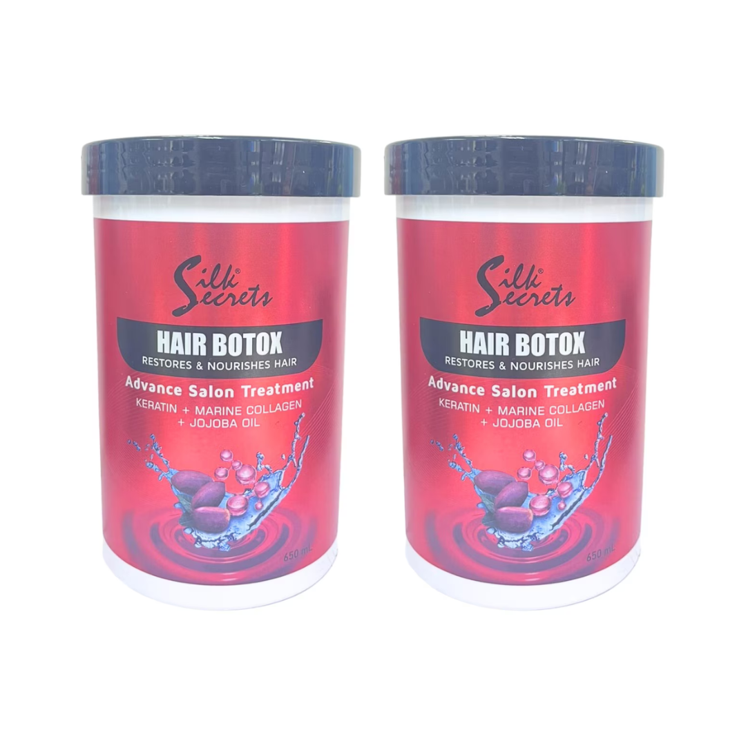 SILK SECRETS Hair Botox (Restores & Nourishes Hair) Advance Salon Treatment 650ml x 2 Tubs