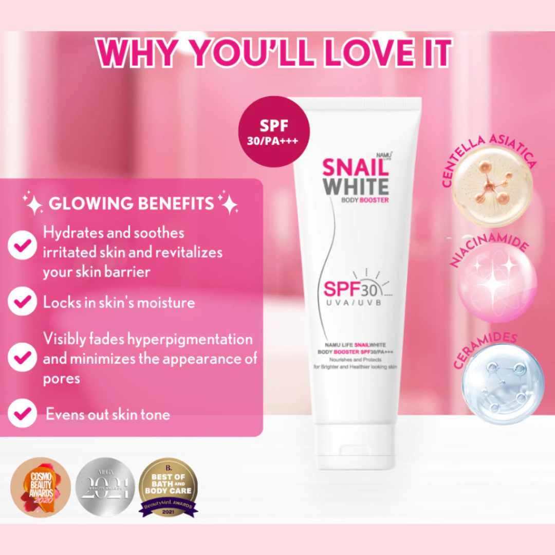 SNAILWHITE Body Booster SPF30 UVA/UVB PA+++ by NAMU LIFE | Choose Size