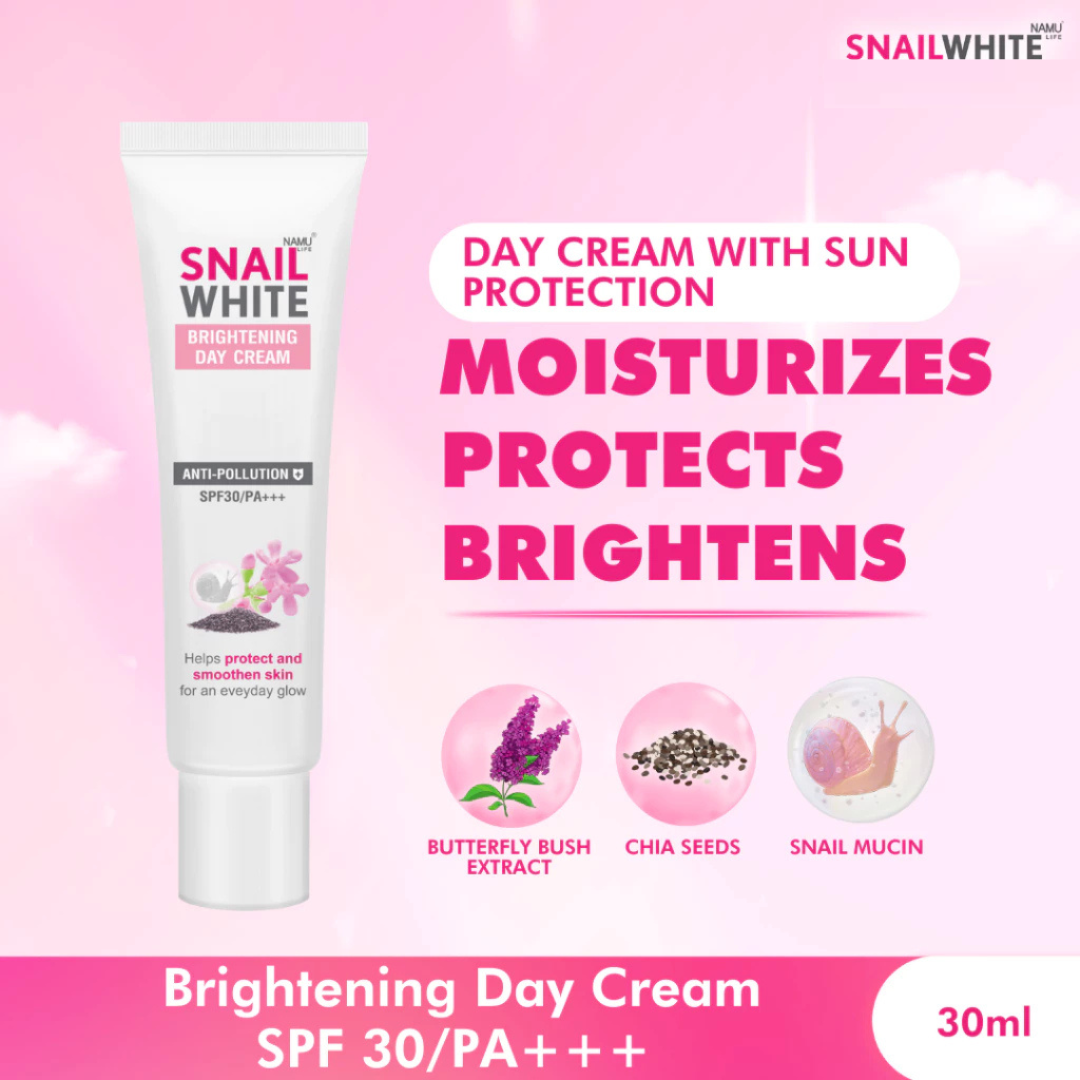 SNAILWHITE Brightening Day Cream (Anti-Pollution, SPF30PA+++) by NAMULIFE