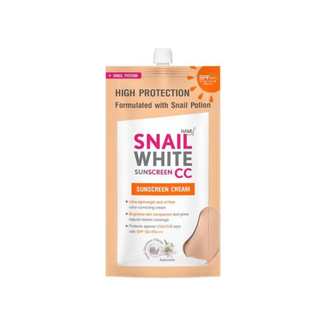 SNAILWHITE Sunscreen CC SPF50+ UVAUVB PA+++ by NAMU LIFE 6ml