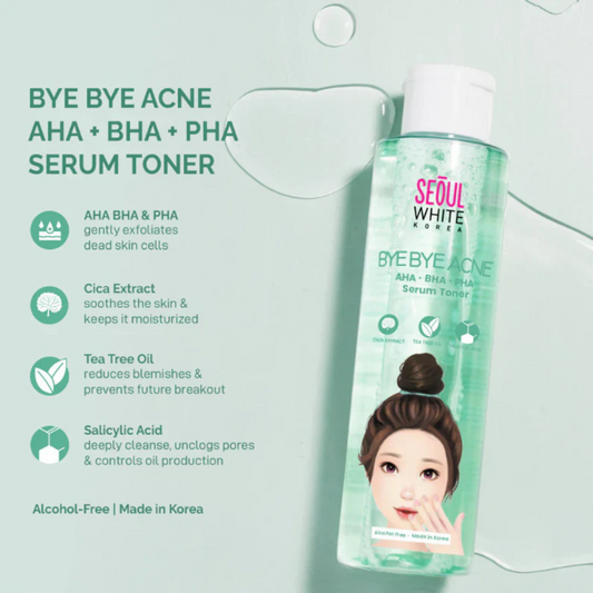 Seoul White Korea Bye Bye Acne (AHA BHA PHA) Serum Toner 150ml