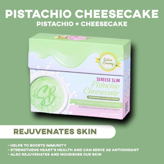 Sereese Slim Pistachio Cheesecake Glutathione Smoothie Collagen Drink 210g (10 Sachets)