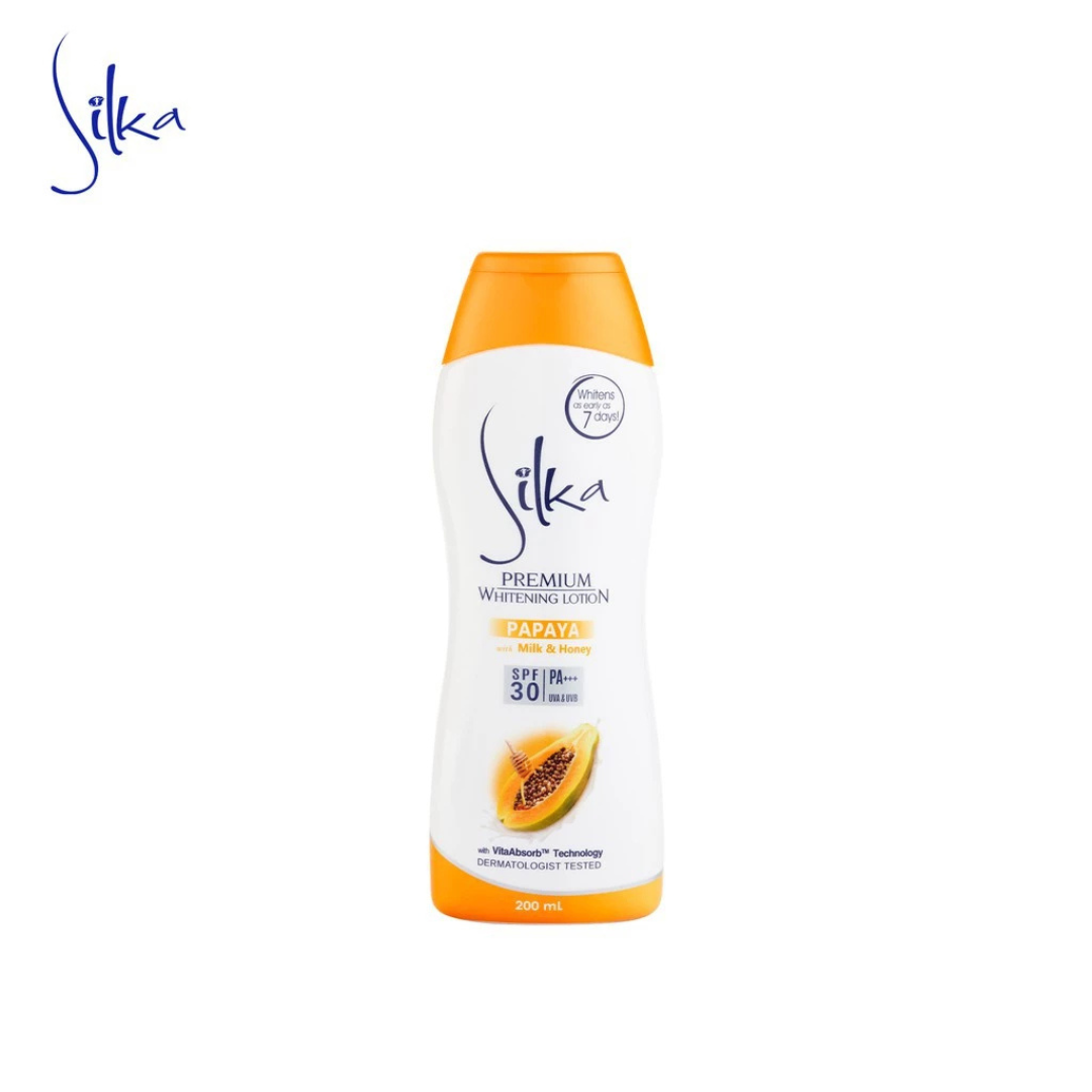Silka Premium Whitening Lotion SPF30 PA+++ (Papaya with Milk & Honey) 200ml
