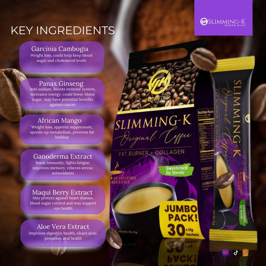 Slimming K Original Coffee (Fat Burner + Collagen) Jumbo Pack