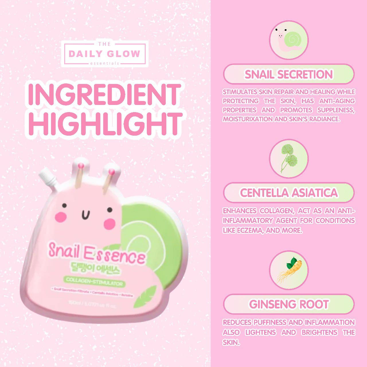 THE DAILY GLOW Snail Essence (Collagen-Stimulator) 150ml