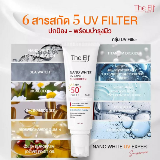 THE ELF Nano White UV Expert Sunscreen Body Suncare SPF50+ PA+++ 110ml (No.01)