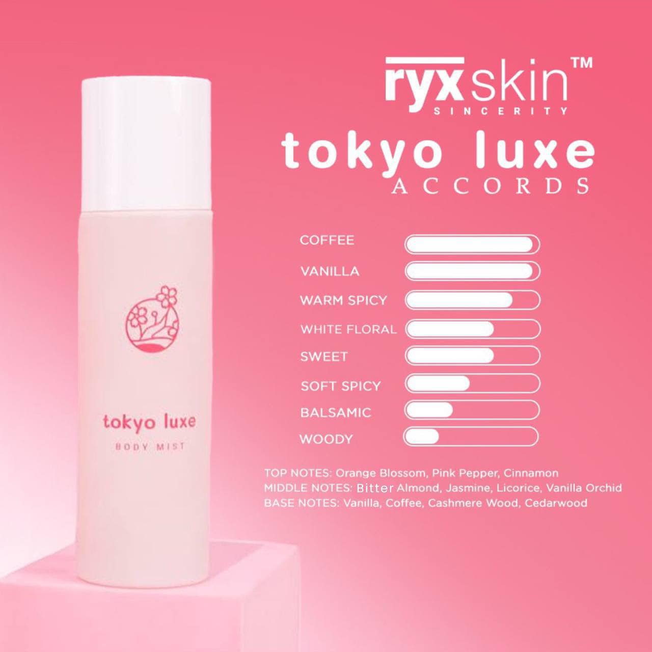 Tokyo Luxe Body Mist by RyxSkin Sincerity 100mL