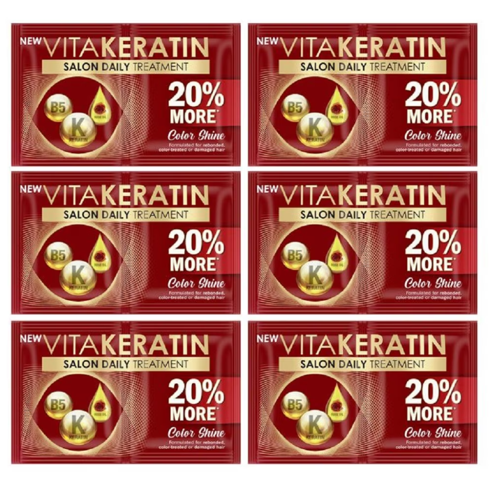 VITAKERATIN Salon Daily Treatment (Color Shine - Red) 6 Sachets