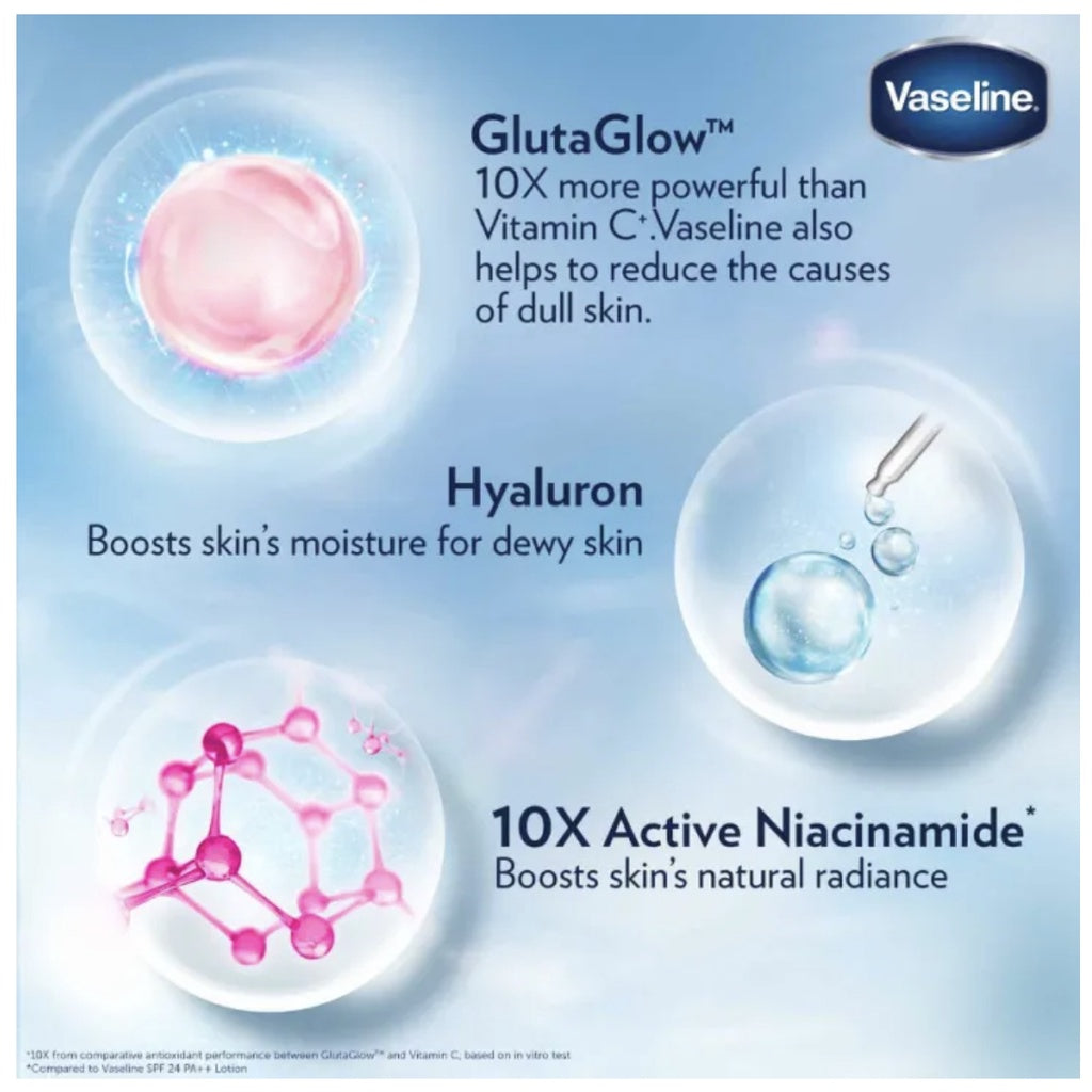 Vaseline Gluta-Hya Flawless Glow Serum Burst UV Lotion 300mL