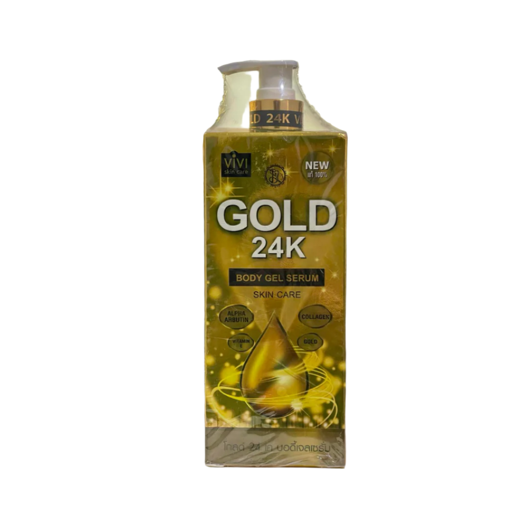 Vivi Skin Care Gold 24k Body Gel Serum Lotion Perfect Skin Lady Net Wt. 500ml