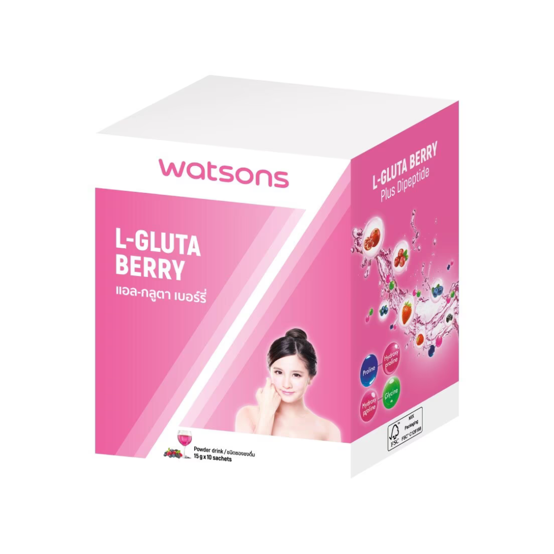 WATSONS L-Gluta Berry Plus Dipeptide Powder Drink - 10 Sachets