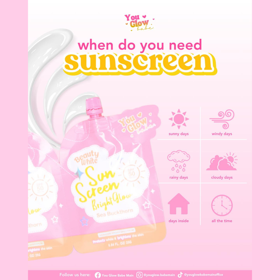 YOU GLOW BABE Beauty White Sunscreen Bright Glow (SPF 50 PA+++) 25g