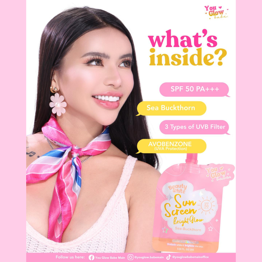 YOU GLOW BABE Beauty White Sunscreen Bright Glow (SPF 50 PA+++) 25g