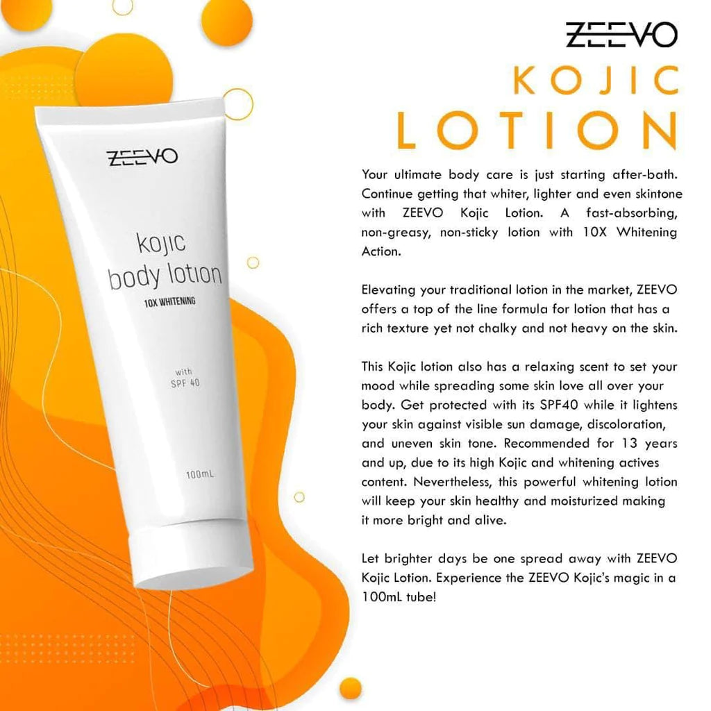 Zeevo Kojic Body Lotion (10x Whitening with SPF40) 100ml