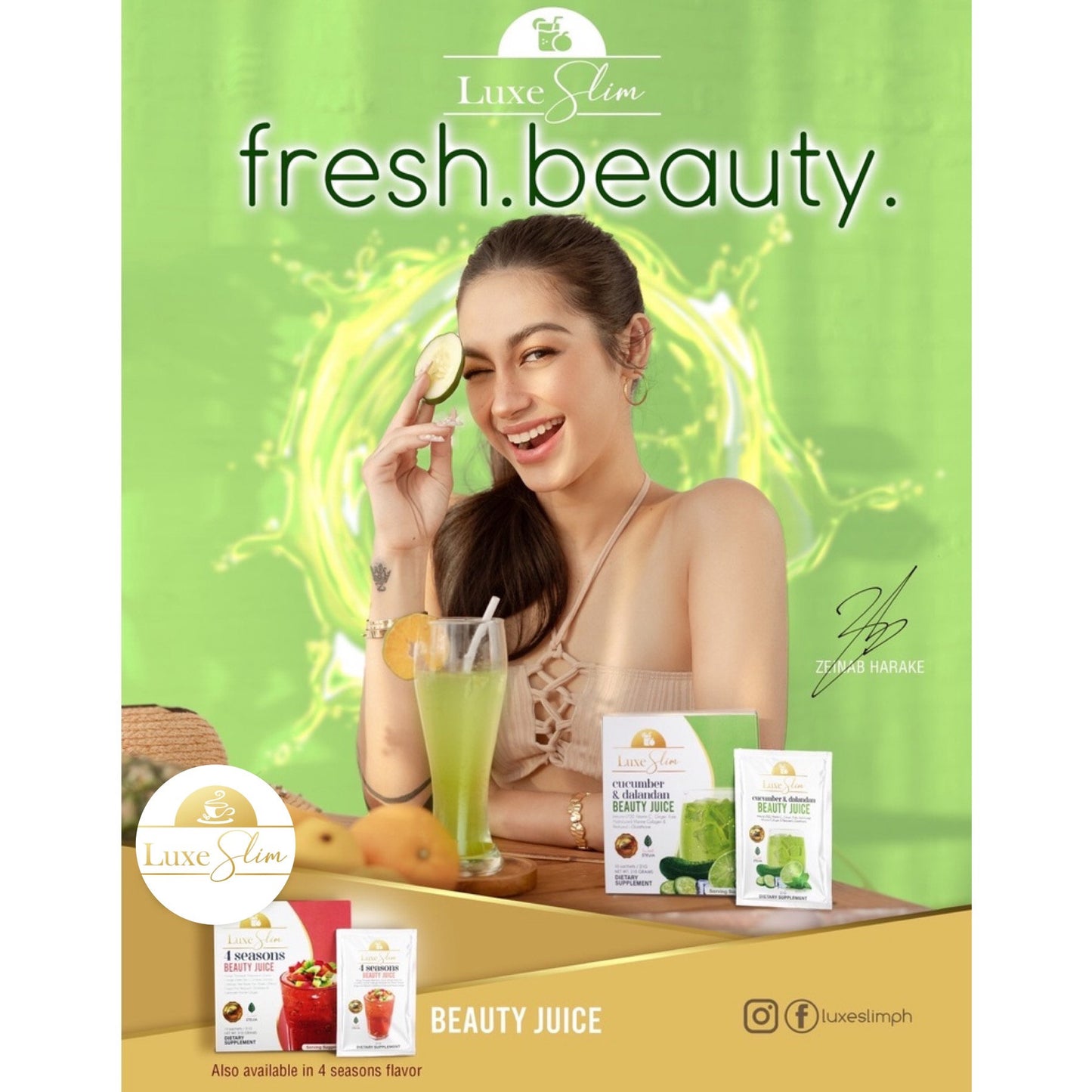 Luxe Slim Cucumber Dalandan Beauty Juice 21g x 10 sachets