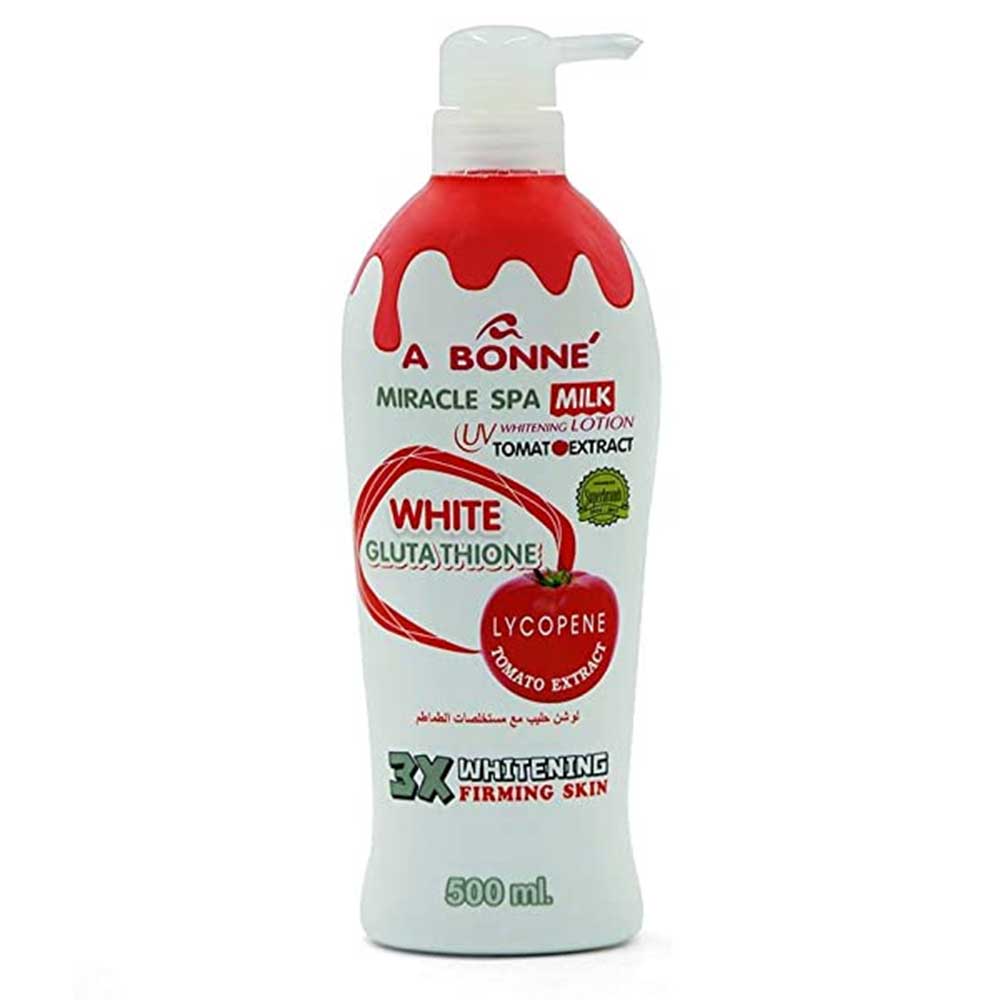 A Bonne Miracle Spa Milk White Glutathione Lotion (Tomato) 500mL - Love Rys Australia LOVE RYS AUSTRALIA A Bonne Miracle Spa Milk White Glutathione Lotion (Tomato) 500mL - Love Rys Australia LOVE RYS AUSTRALIA
