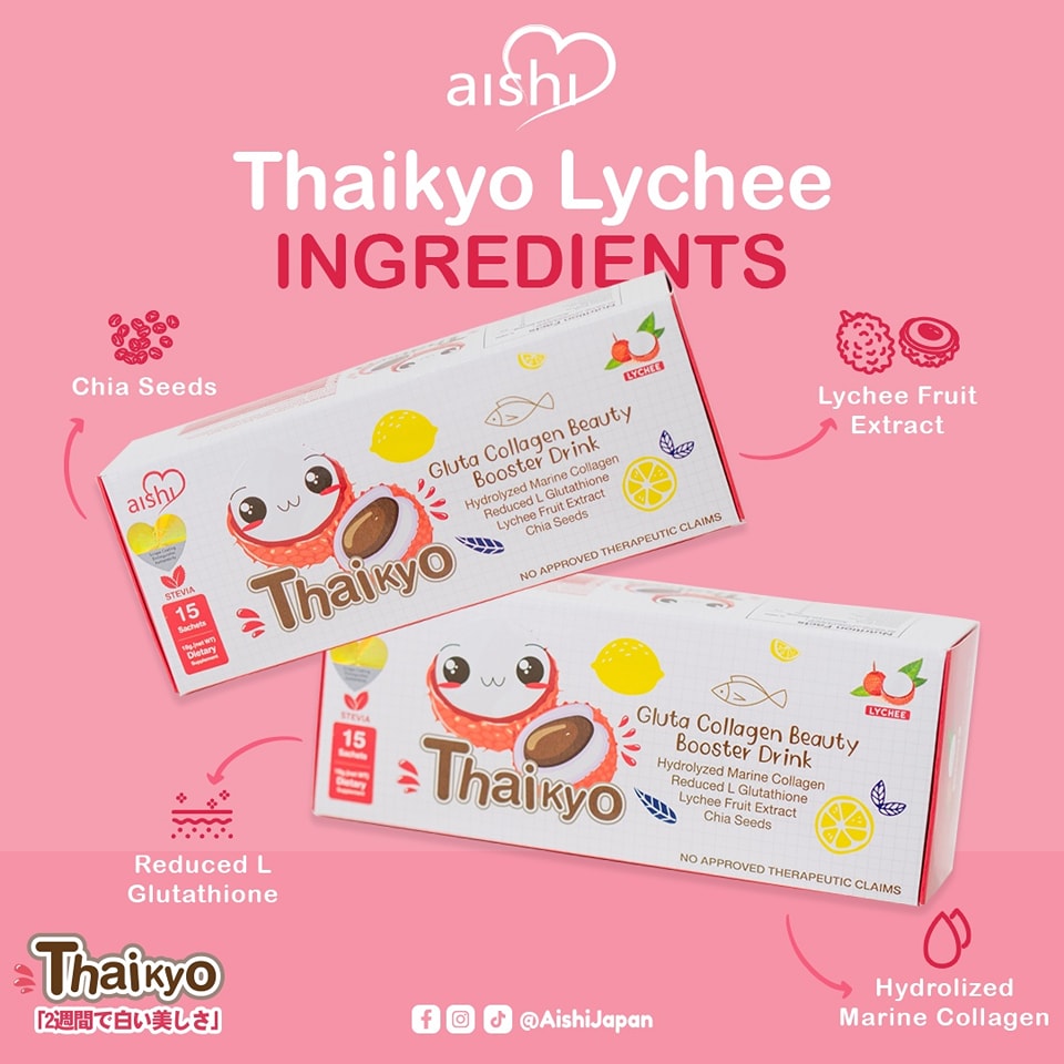 Aishi ThaiKyo Lychee (Gluta Collagen Booster) 15 sachets