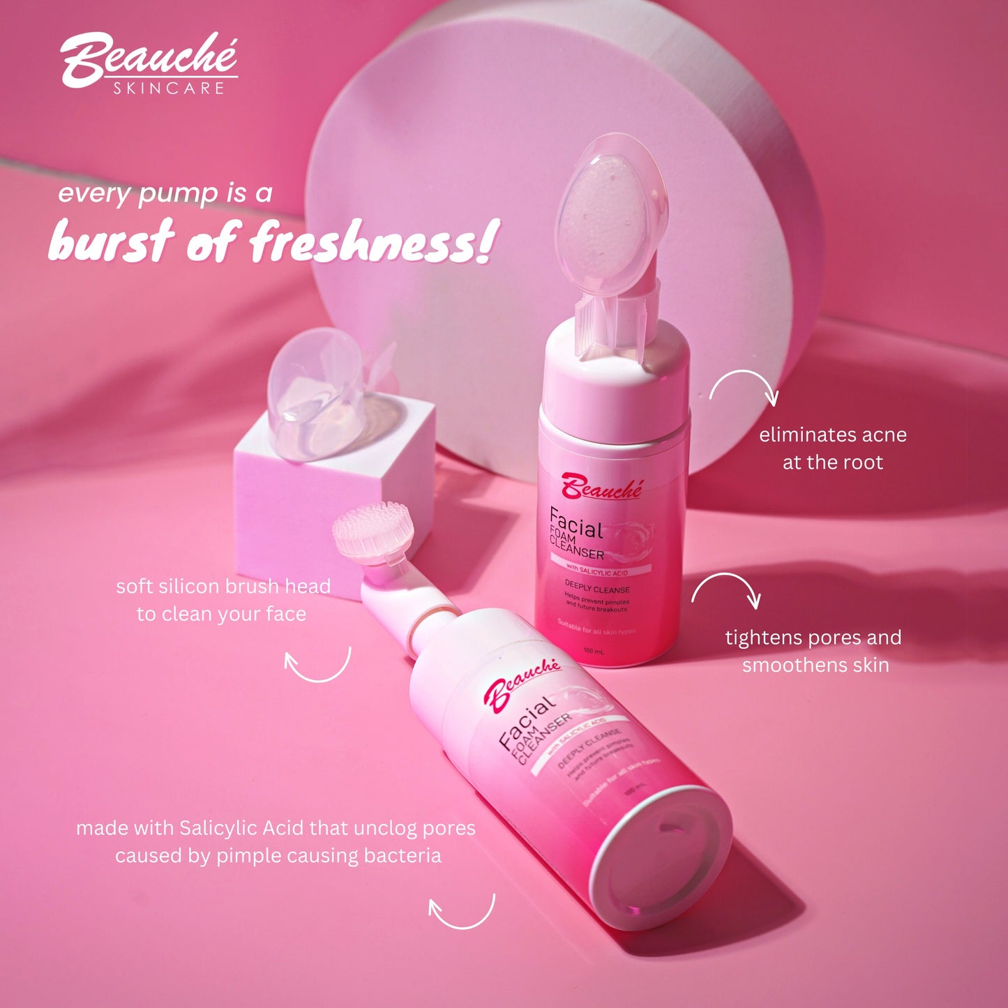 Beauche Facial Foam Cleanser w Salicylic Acid 100mL