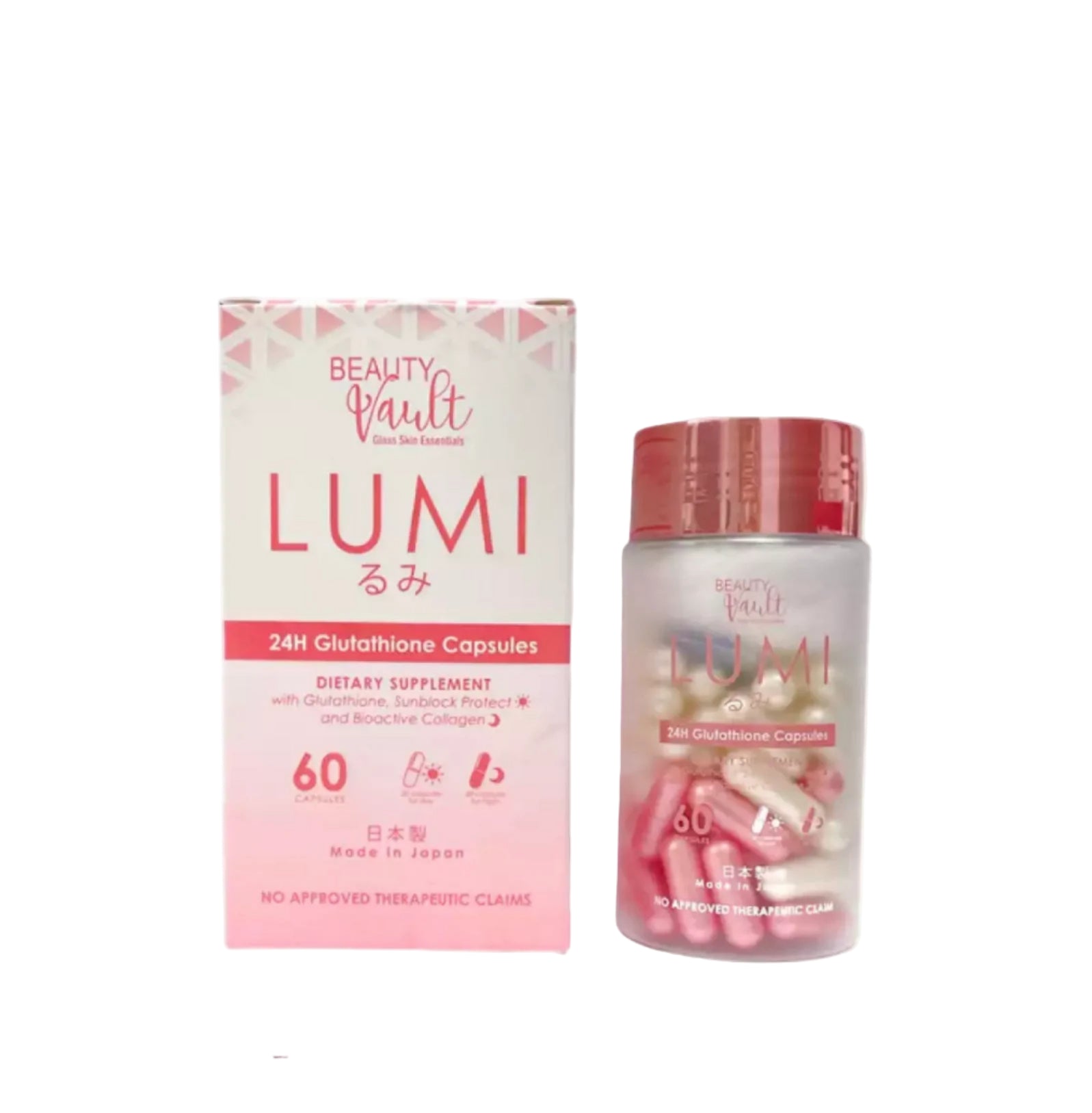 Beauty Vault Lumi Glutathione, Collagen & Vitamin C - 60 Capsules