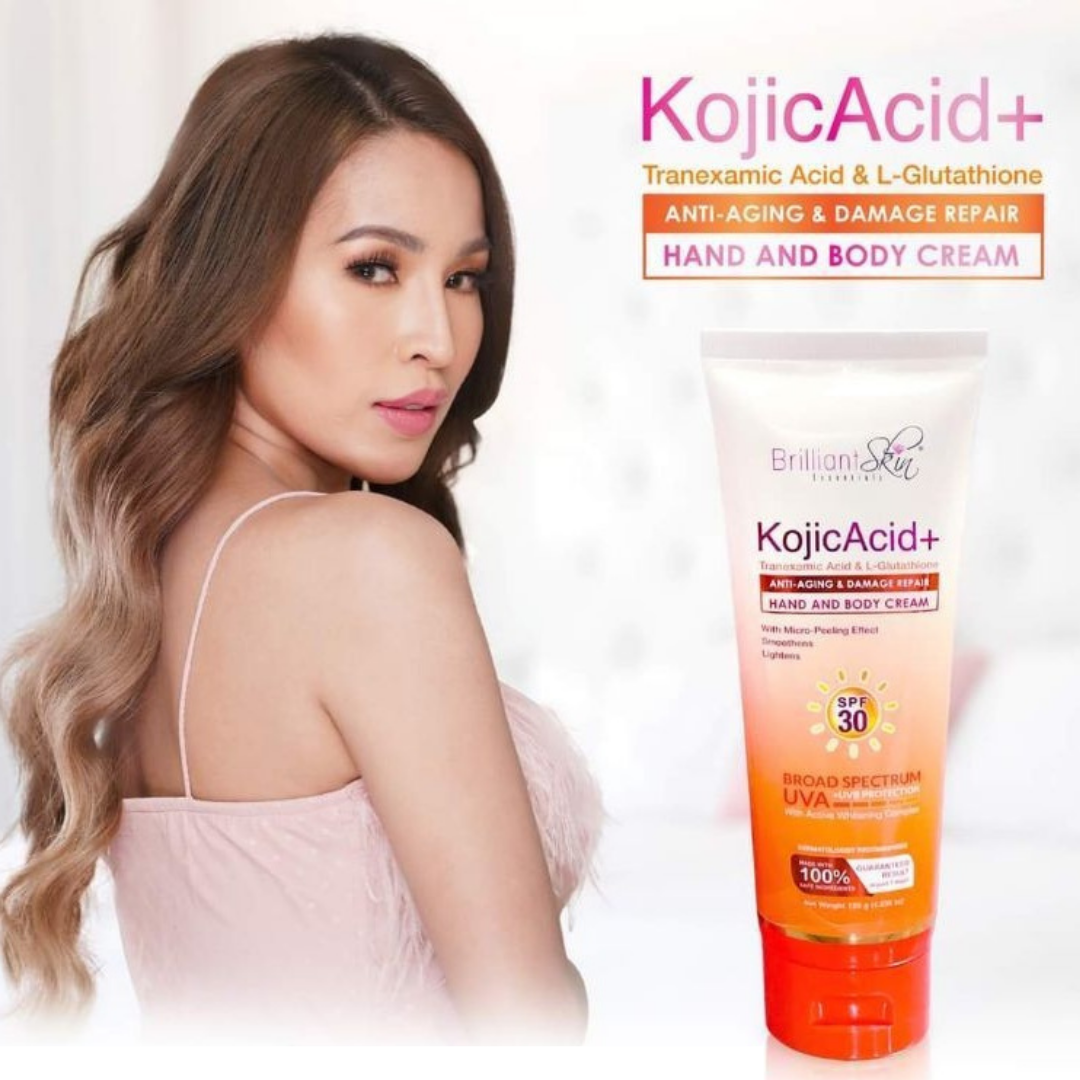 Brilliant Skin Kojic Acid + Tranexamic & L-Glutathione Hand & Body Cream SPF 30 120mL
